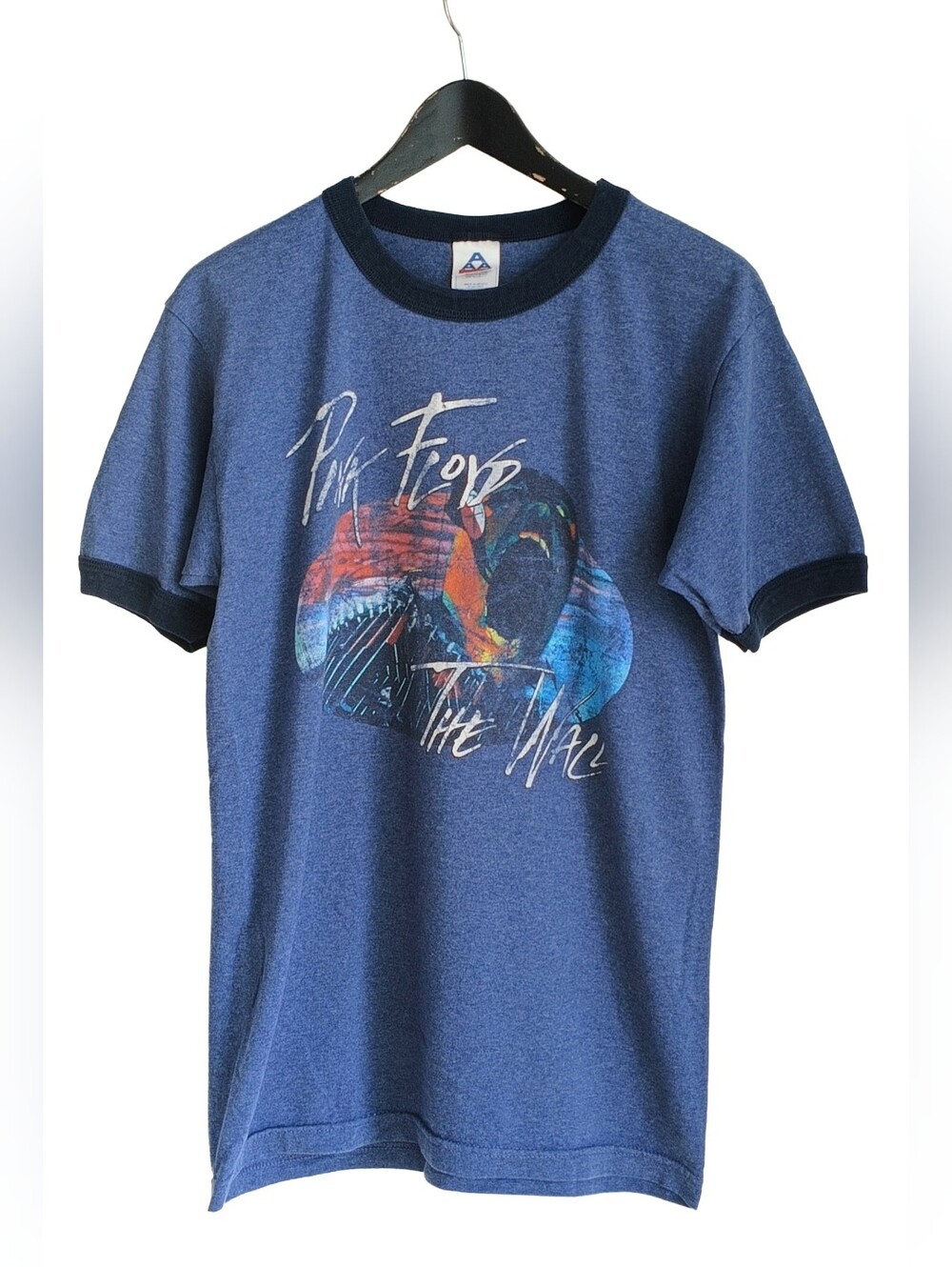 VTG 2004 Pink Floyd The Wall Ringer T Shirt Blue AAA Alstyle Graphic Tee Size M